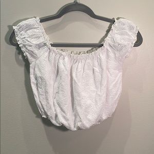 White Lace/Floral Garage (brand) Shirt